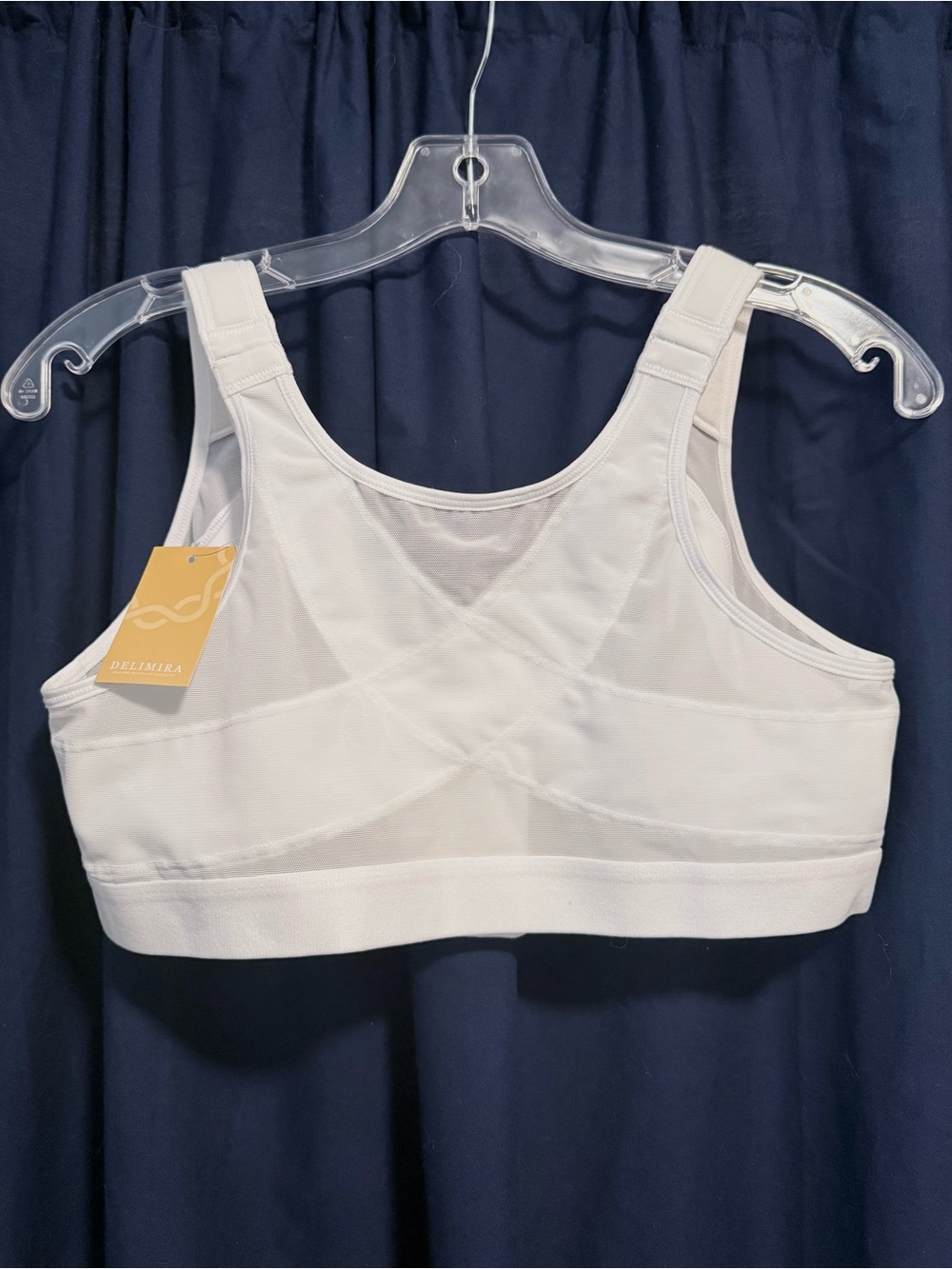 DELIMIRA W811 Womens Firm Support Bra Front Close Posture Wire Free 40C White